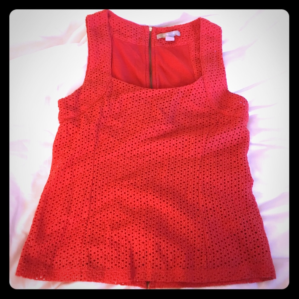 Sexy orange eyelet blouse from Banana Republic